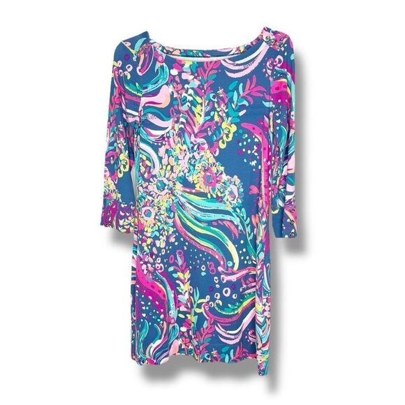 Lilly Pulitzer Sophie Dress in Beautiful Navy Beach Loot Women’s Size Small S - Picture 4 of 11
